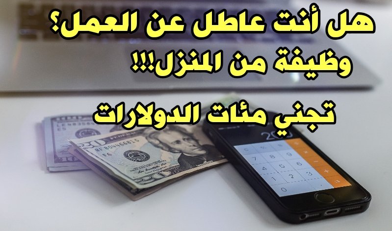 هل أنت عاطل عن العمل ؟وظيفة من المنزل تجني منها مئات الدولارات عبر هذا الموقع