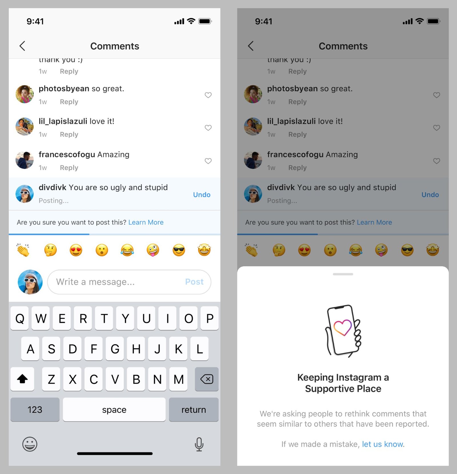 أنستكرام أشعار التعليقات المسيئة