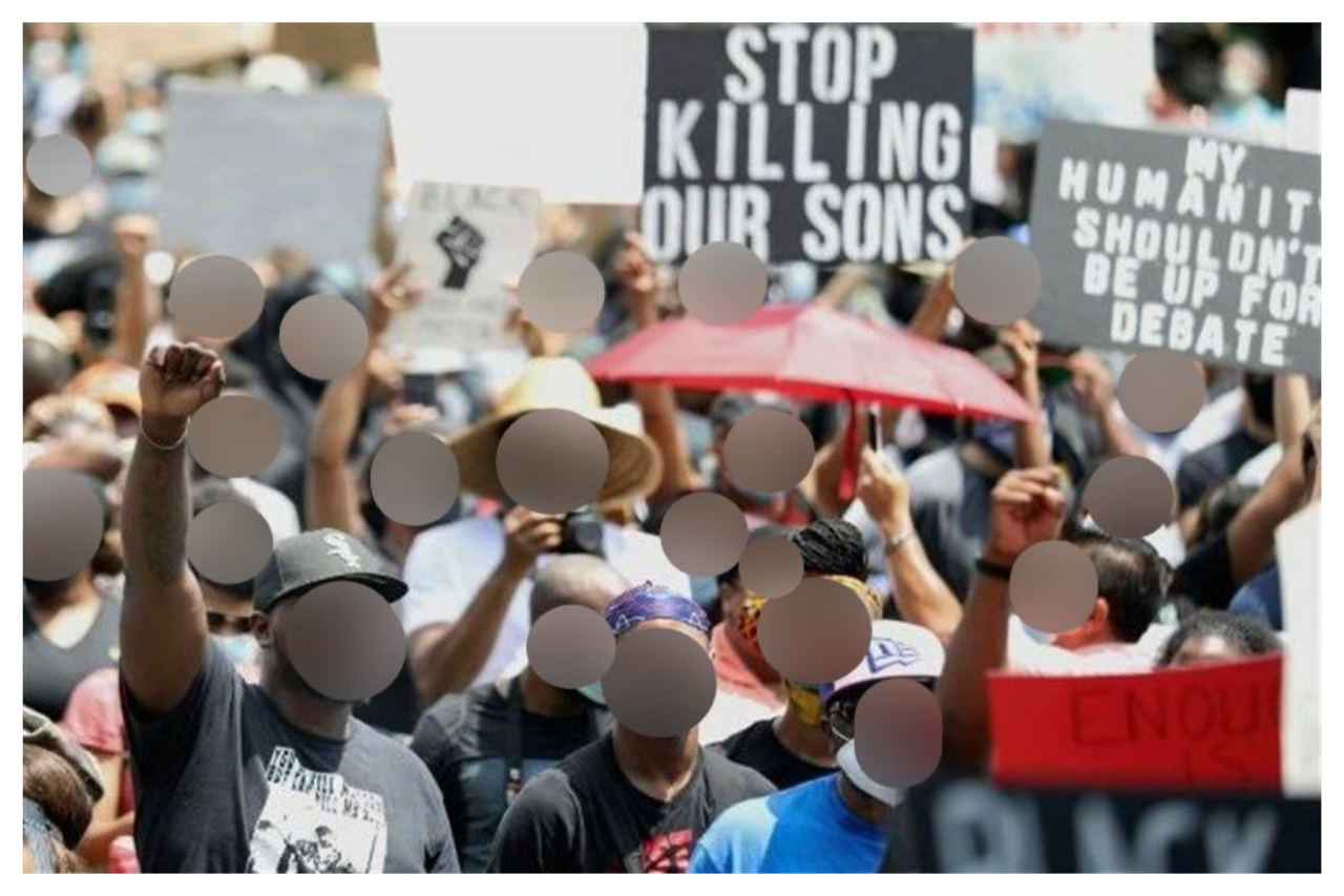 تموية وجوه المتظاهرين