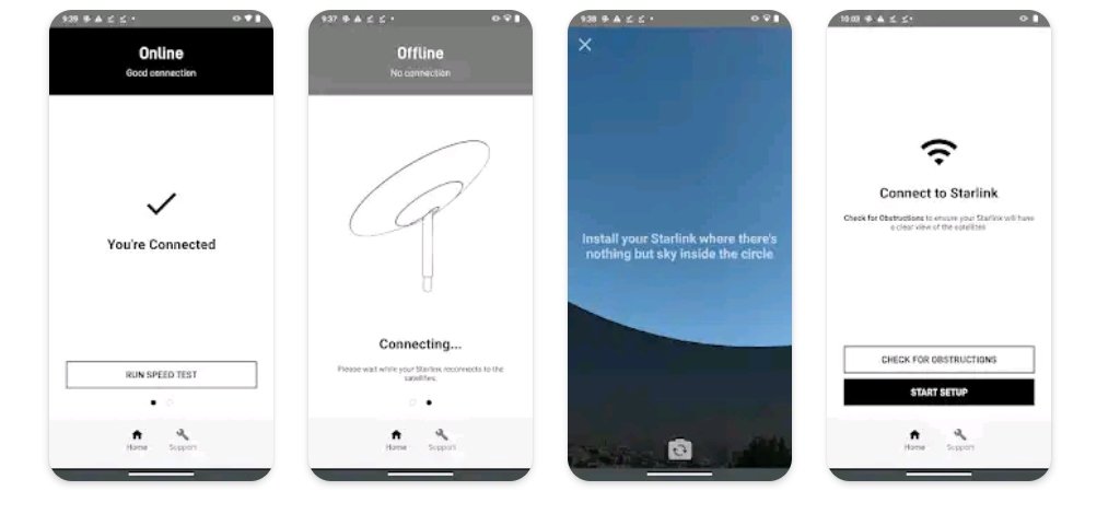 تطبيق Starlink للانترنت الفضائي 