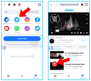 تنزيل الفيديو من الانترنت