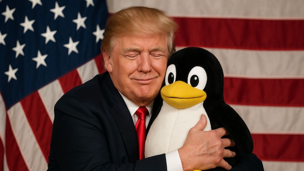 خلال الأحتفال بيوم التحرير دونالد ترامب تخلى نهائيًا عن أستخدم Windows 11 واستبدله بنظام Linux