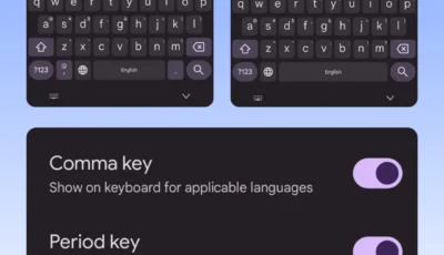 تحديث لوحة مفاتيح جوجل Gboard مع أمكانية إخفاء زر الفاصلة والنقطة