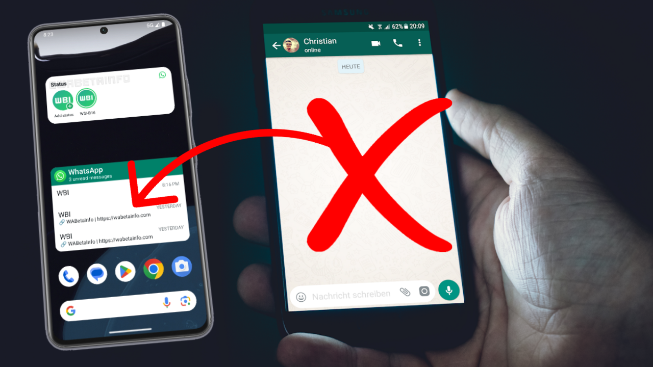 Friends' Statuses Widget for WhatsApp on Android